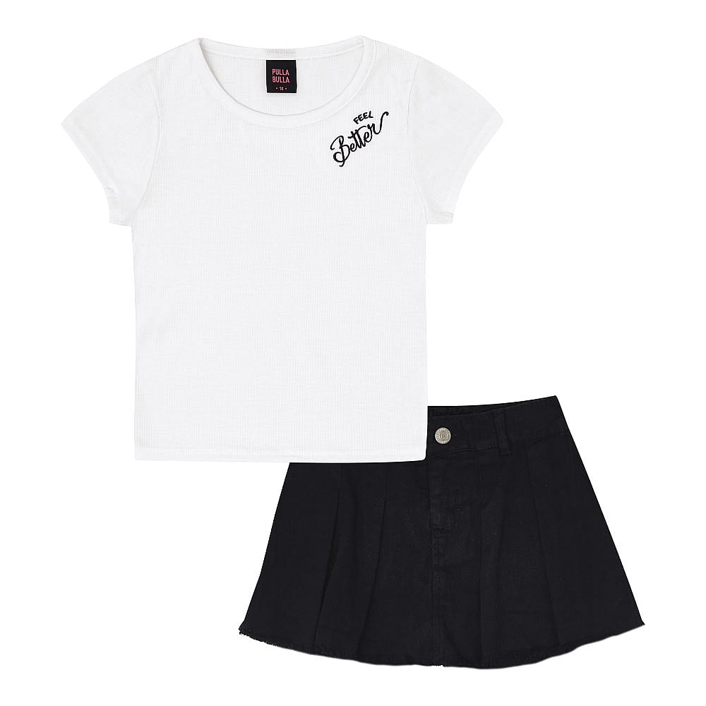 Conjunto Juvenil Menina - Branco - 49424-3