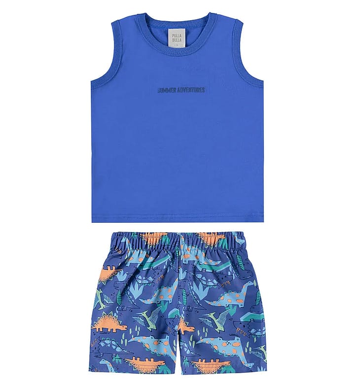Conjunto Azul Primeiros Passos Pulla Bulla Menino - 55667-1478
