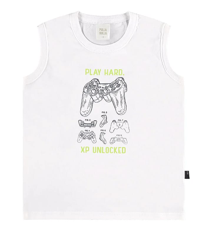 Regata Branco Infantil Pulla Bulla Menino - 55753-3