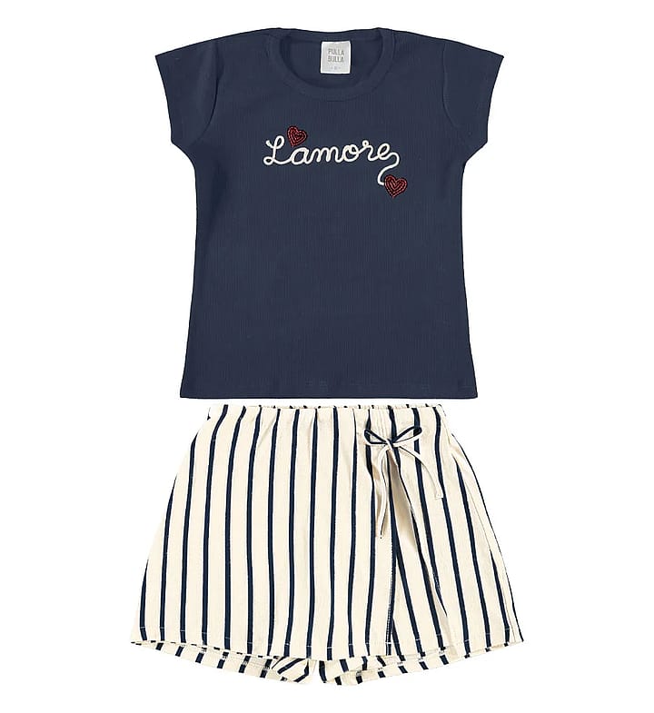 Conjunto Marinho Infantil Pulla Bulla Menina - 55738-1438