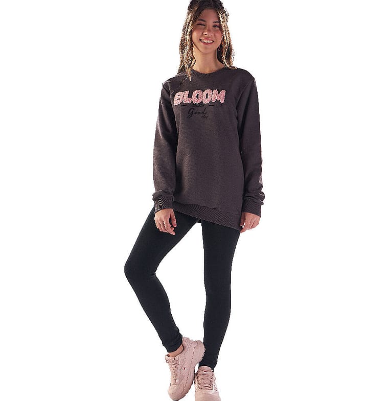 Blusão Juvenil Menina - Chumbo - 49810-188