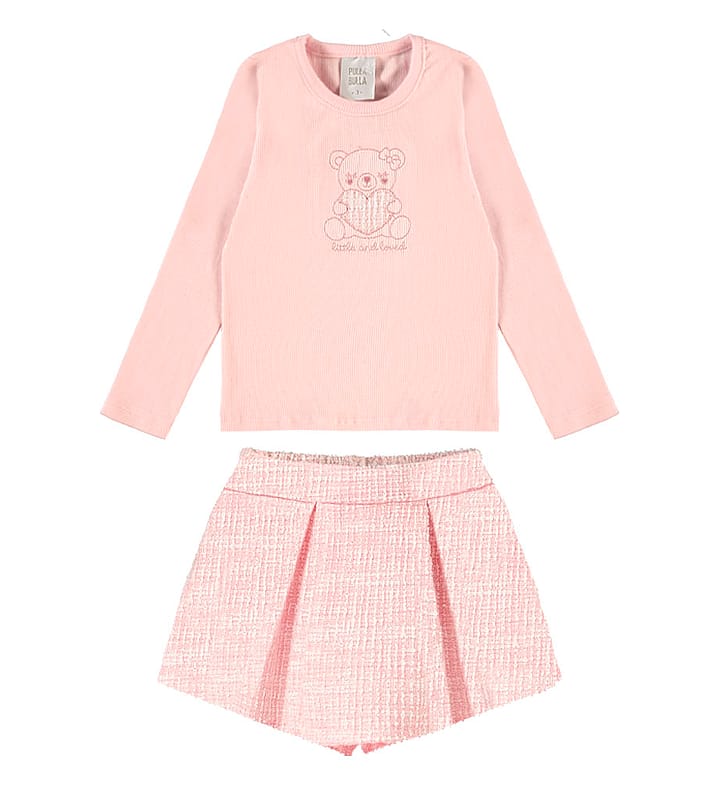 Conjunto Rosa Primeiros Passos Pulla Bulla Menina - 55225-11