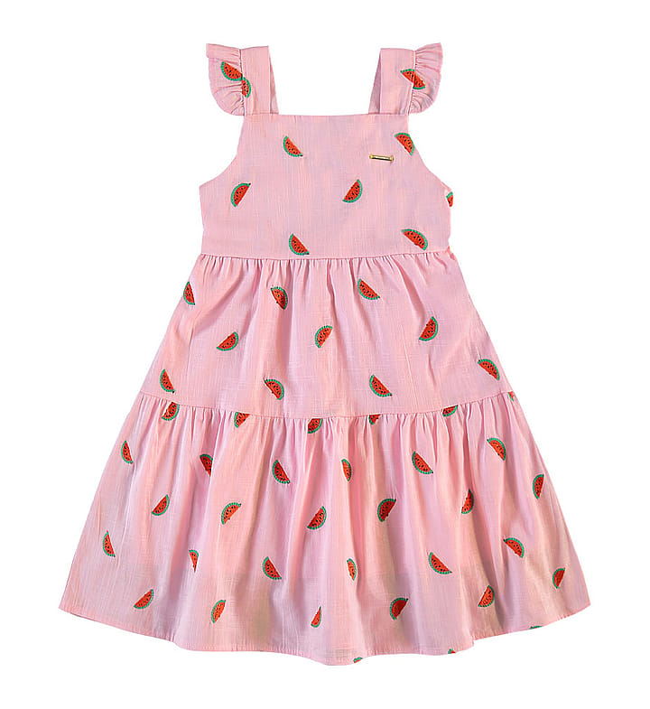 Vestido Rosa Infantil Pulla Bulla Menina - 53818-1