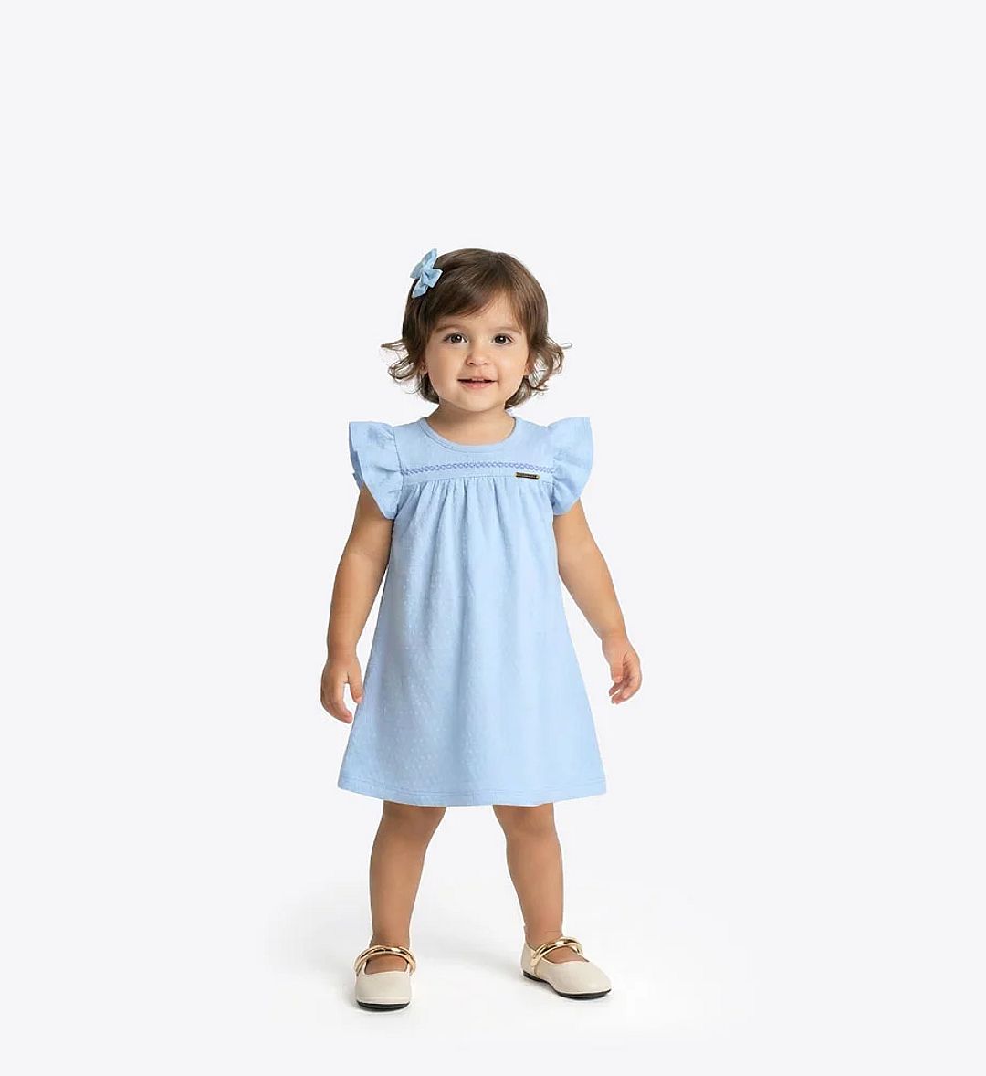 Vestido Azul Bebe Pulla Bulla Menina - 55510-904