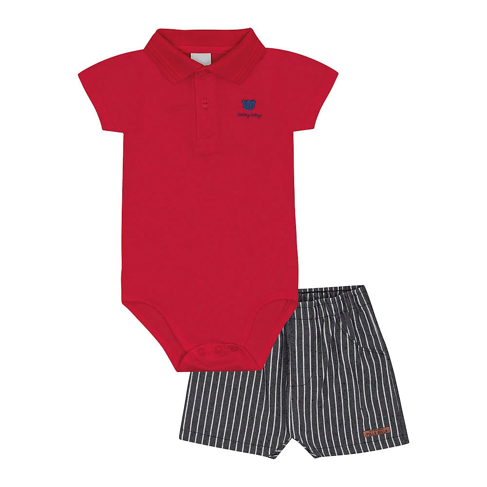 Conjunto Bebê Menino - Vermelho - 52171-65