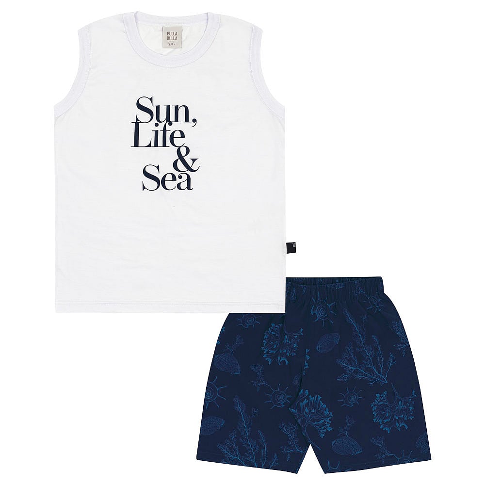 Conjunto Branco Infantil Pulla Bulla Menino - 53470-3