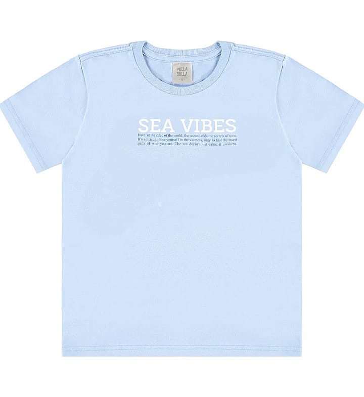 Camiseta Azul Infantil Pulla Bulla Menino - 55759-904