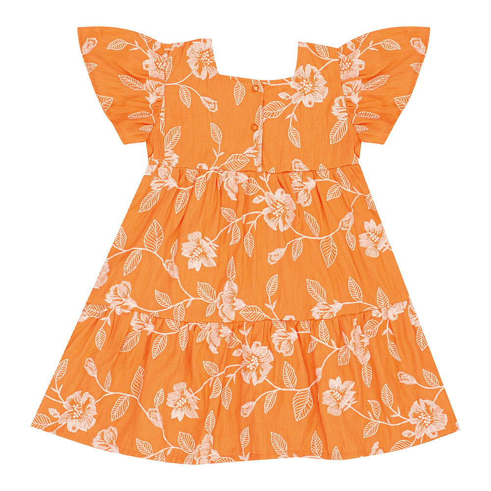 Vestido Laranja Primeiros Passos Pulla Bulla Menina - 53319-1206