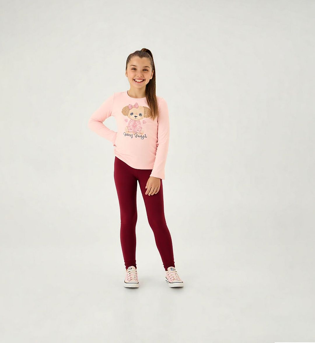Legging Vermelho Infantil Pulla Bulla Menina - 55318-1085