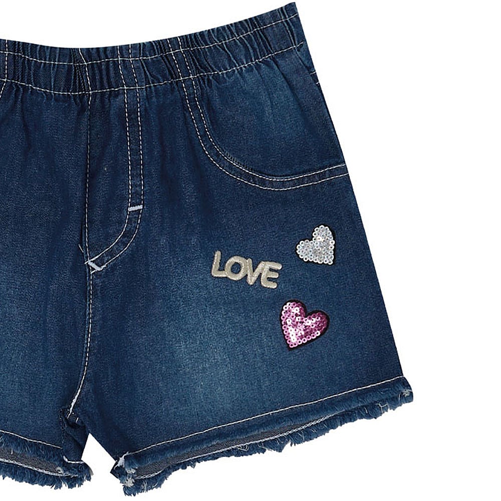 Shorts Primeiros Passos Menina - Jeans - 49205-1113