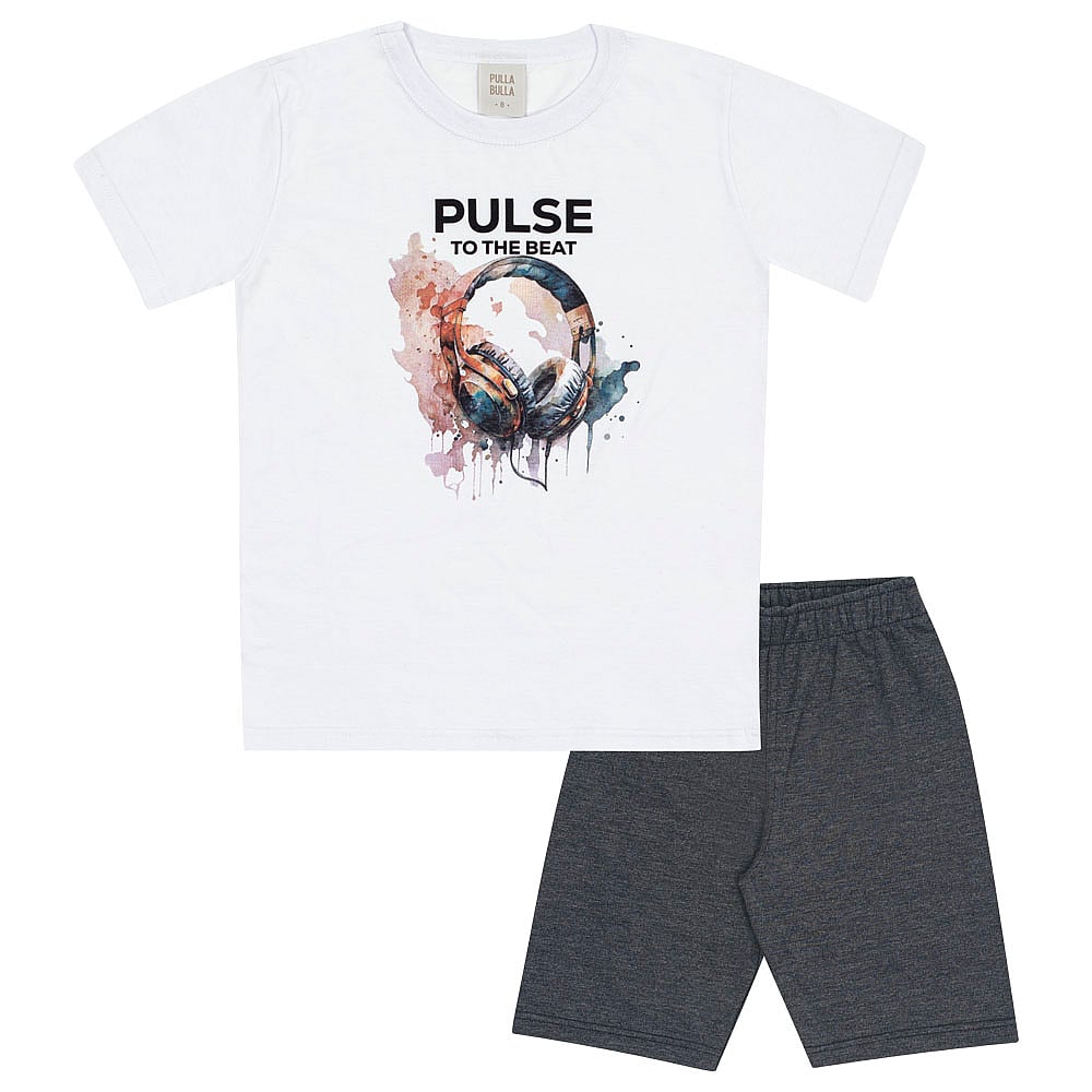 Conjunto Branco Infantil Pulla Bulla Menino - 53476-3