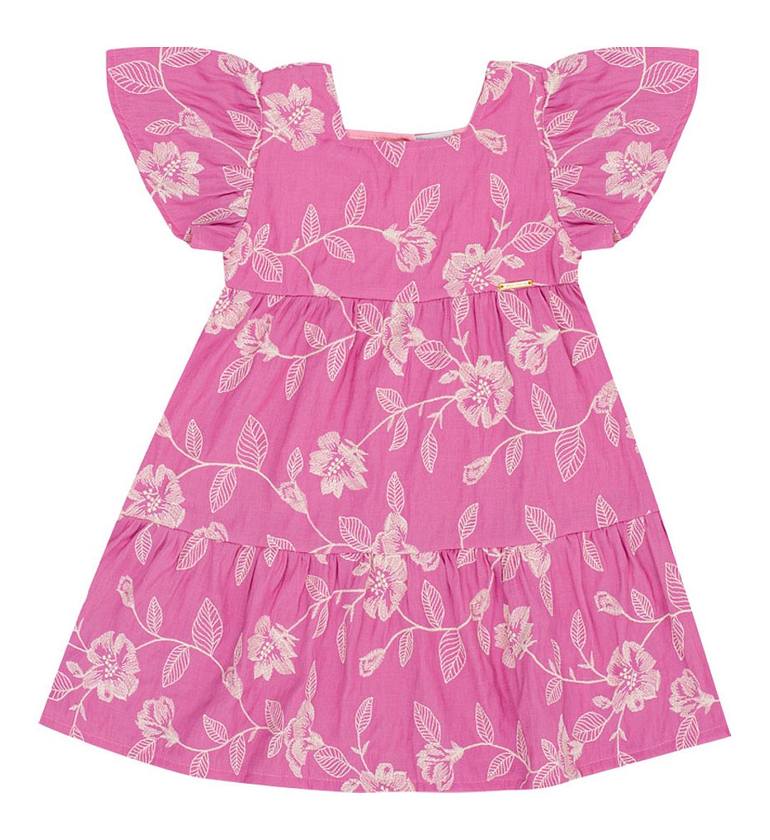 Vestido Rosa Primeiros Passos Pulla Bulla Menina - 53319-13