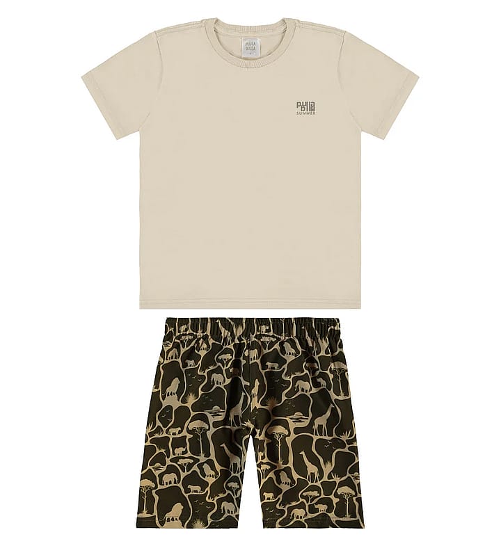 Conjunto Cinza Infantil Pulla Bulla Menino - 55775-1417