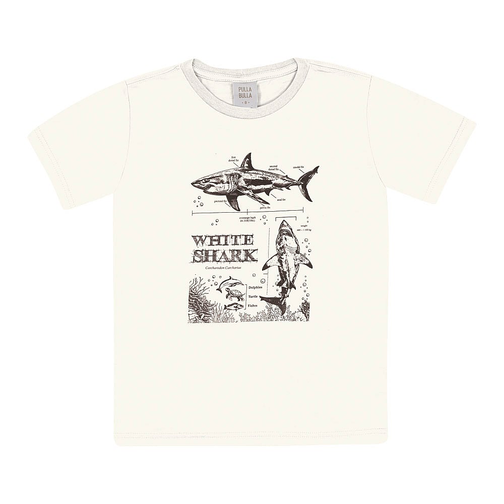 Camiseta Bege Infantil Pulla Bulla Menino - 53457-1271