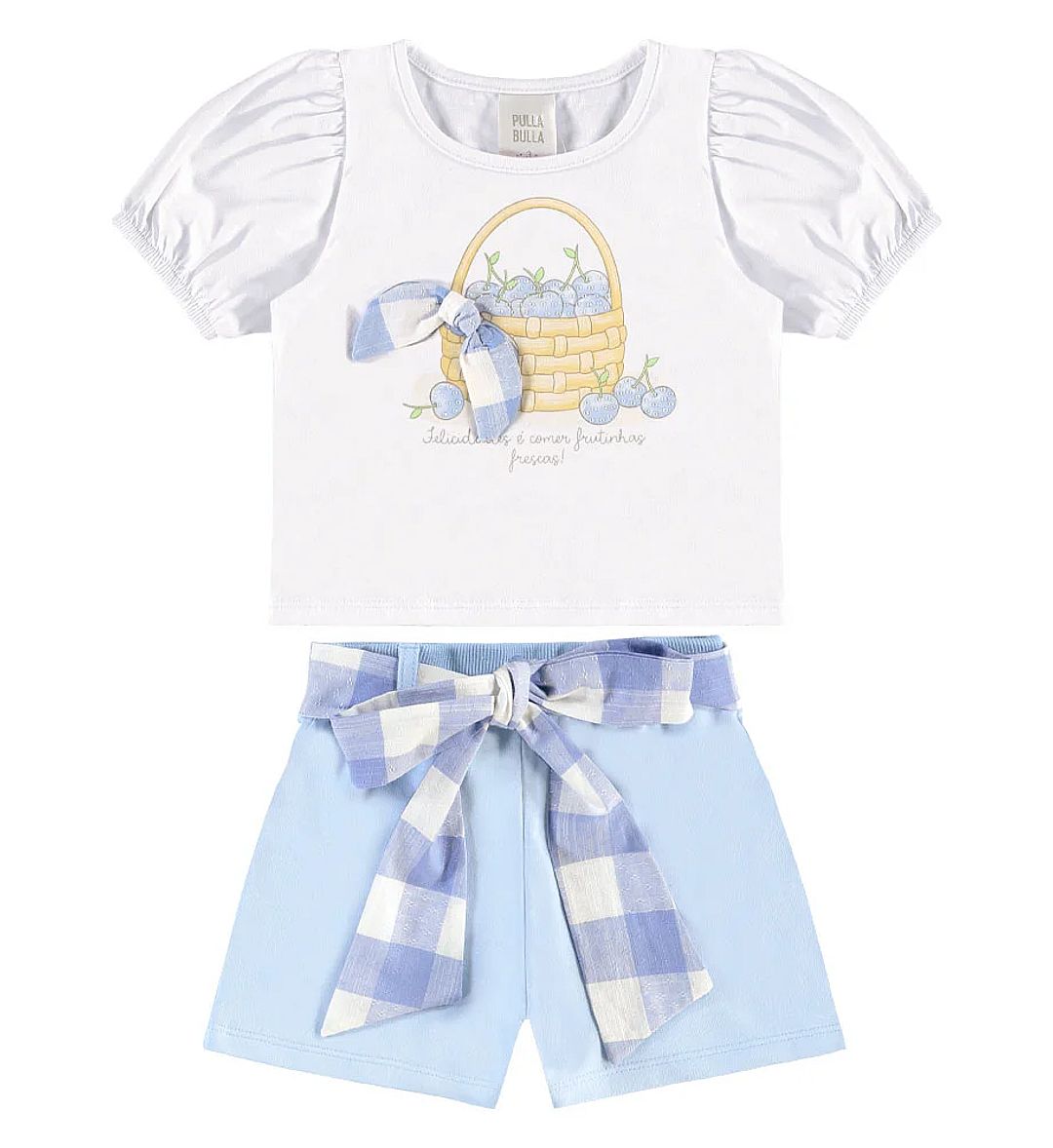 Conjunto Branco Primeiros Passos Pulla Bulla Menina - 55624-1324