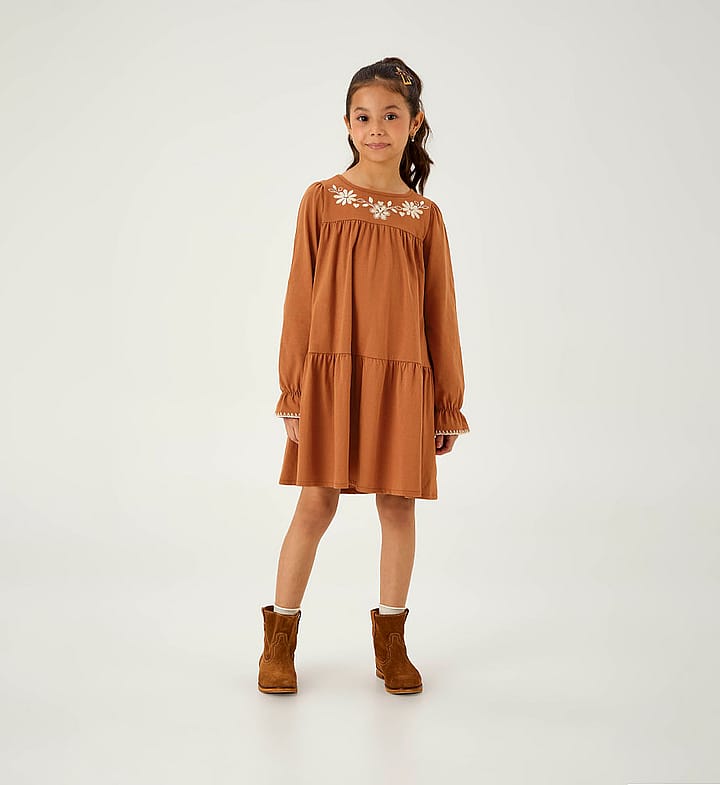 Vestido Marrom Infantil Pulla Bulla Menina - 55328-600