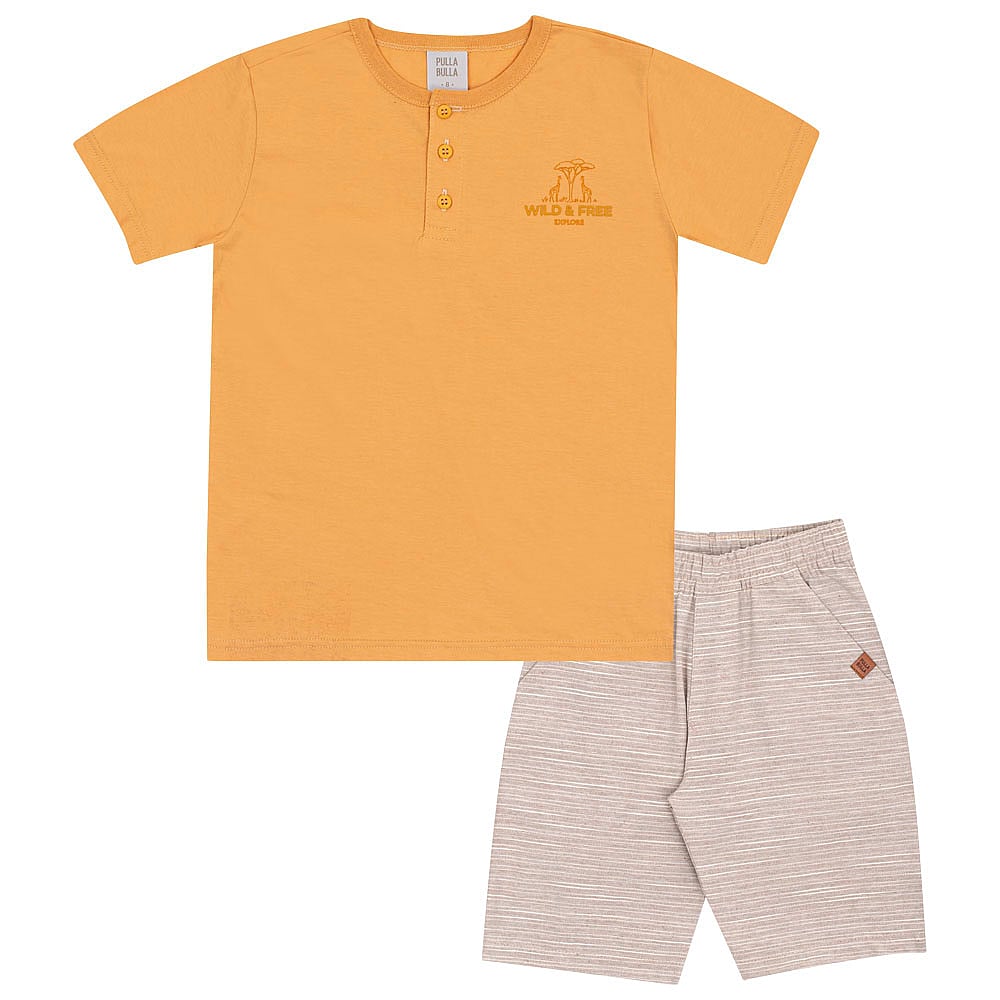 Conjunto Bege Infantil Pulla Bulla Menino - 53483-595