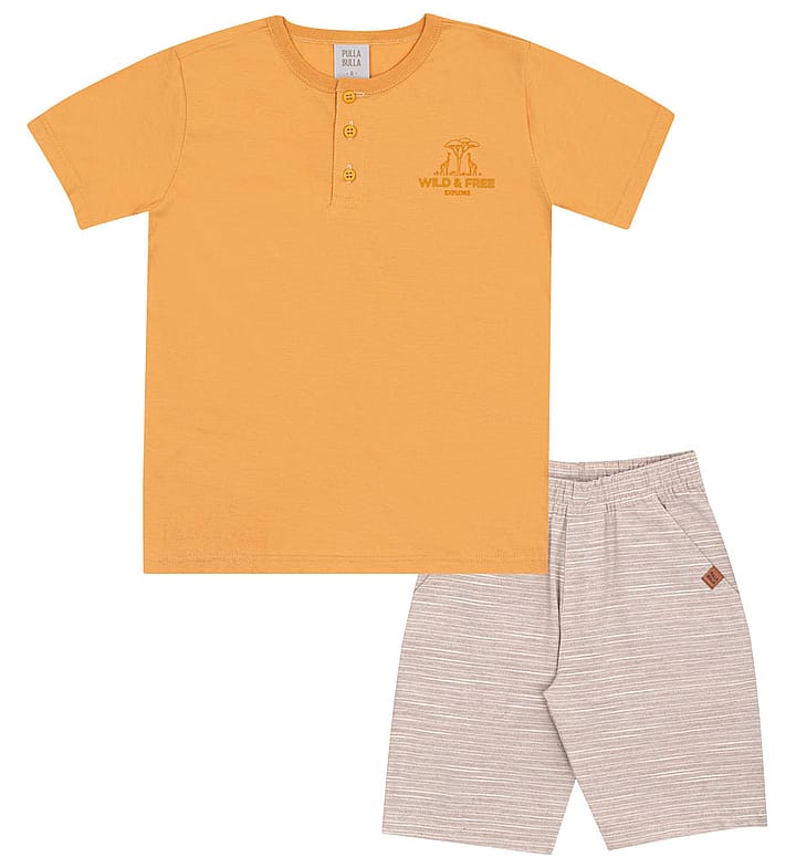 Conjunto Bege Infantil Pulla Bulla Menino - 53483-595