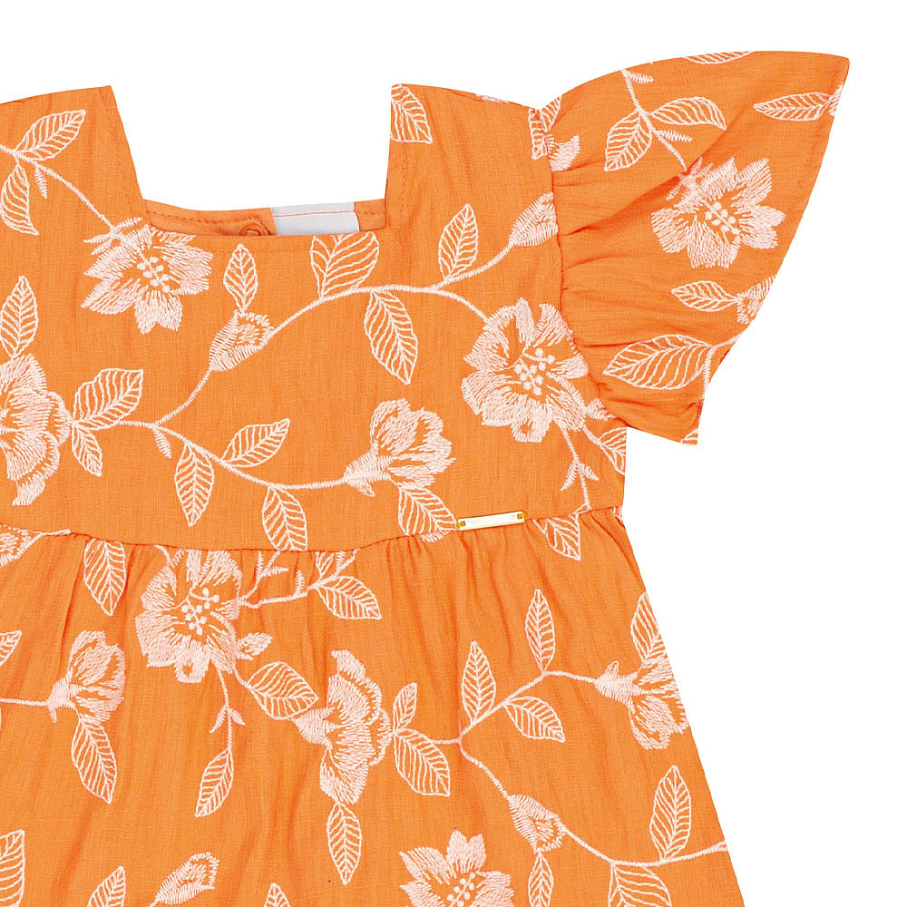 Vestido Laranja Primeiros Passos Pulla Bulla Menina - 53319-1206