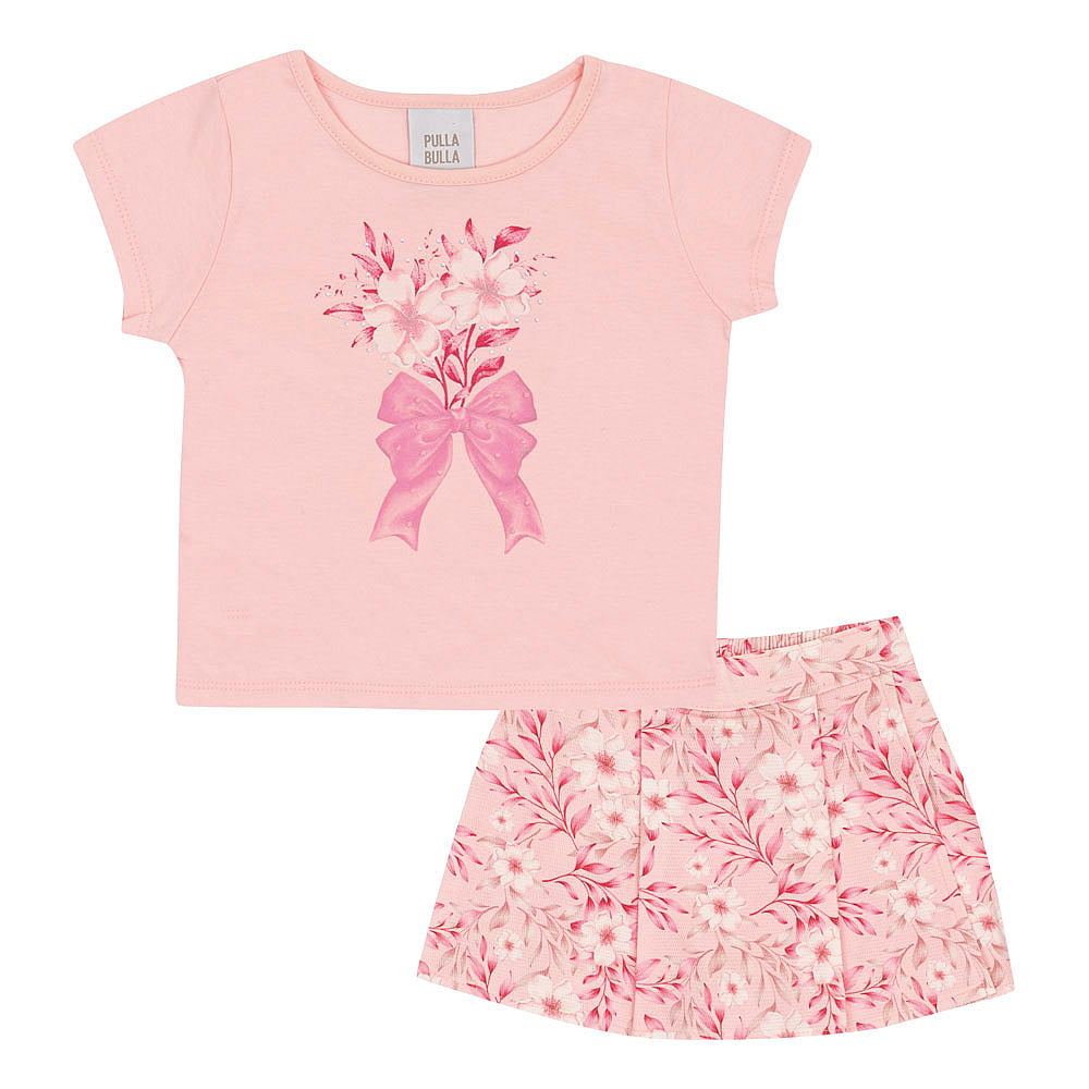Conjunto Rosa Primeiros Passos Pulla Bulla Menina - 53327-11