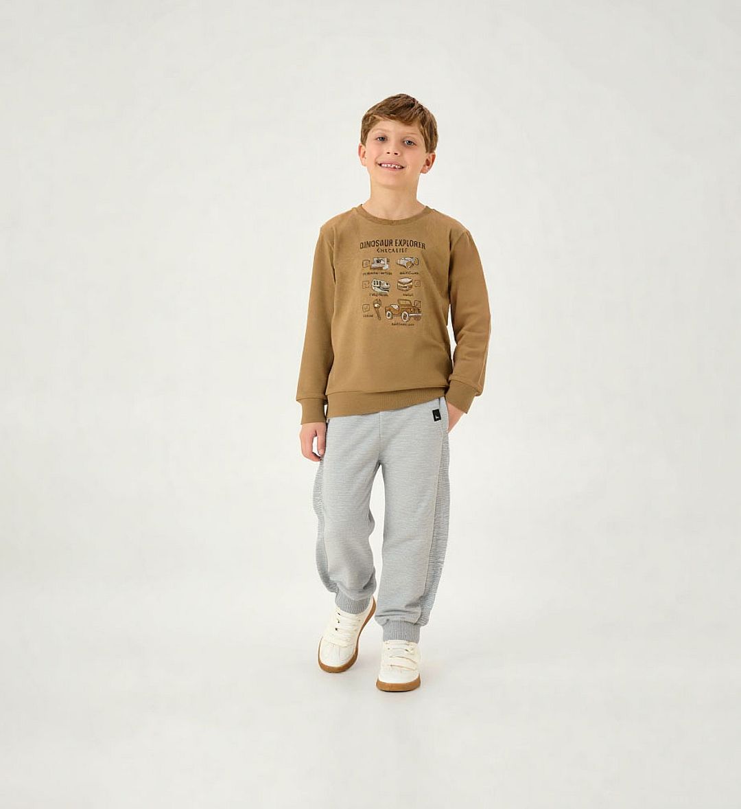 Calça Cinza Infantil Pulla Bulla Menino - 55368-567