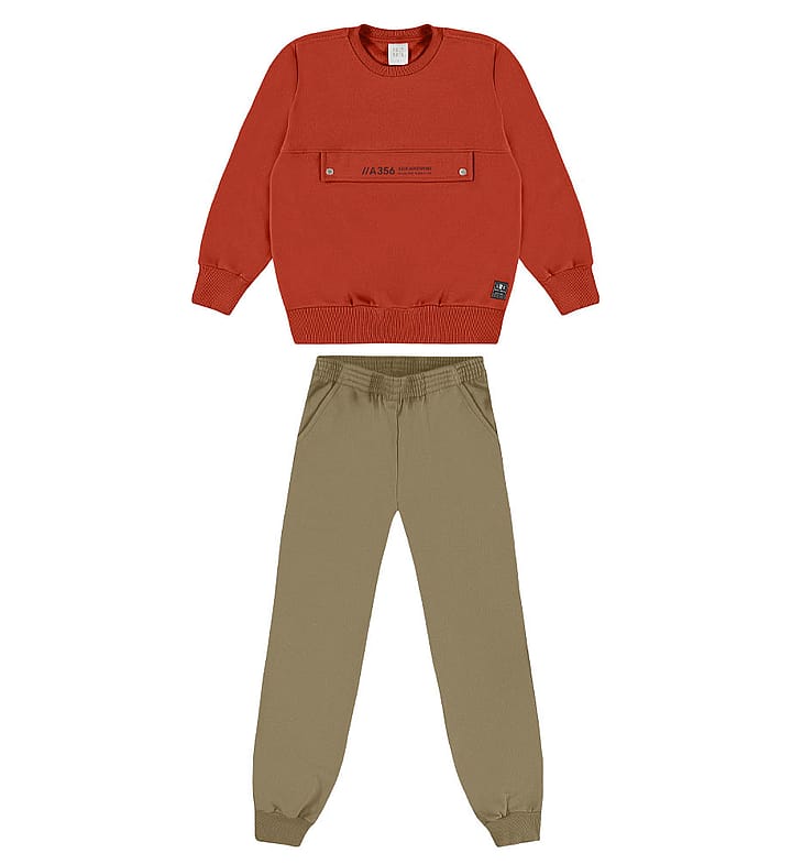 Conjunto Vermelho Infantil Pulla Bulla Menino - 55377-1137