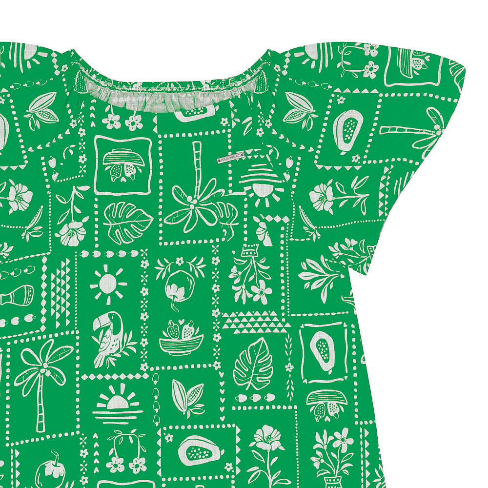 Vestido Verde Infantil Pulla Bulla Menina - 53420-1369