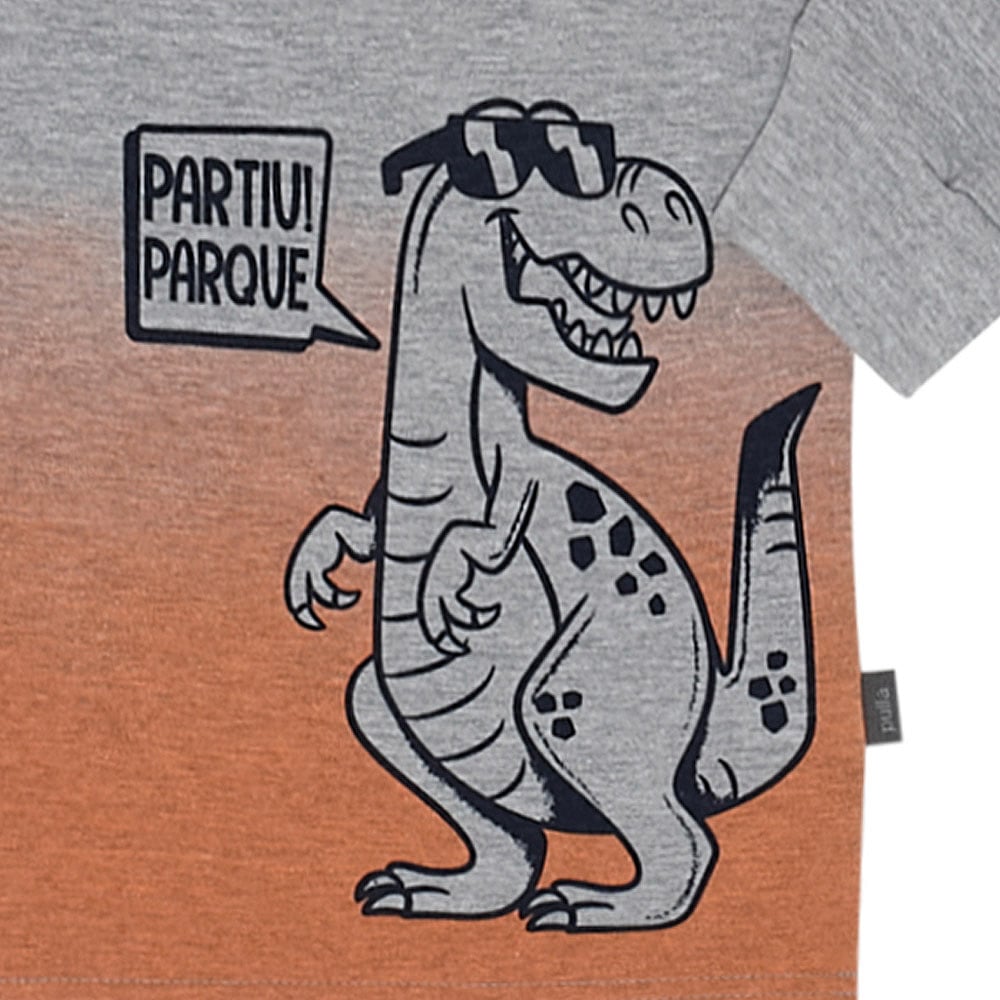 Camiseta Bebê Menino - Mescla Cinza - 47250-567