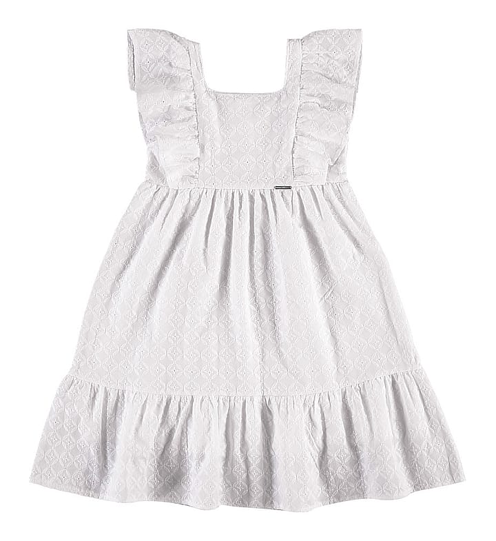 Vestido Branco Infantil Pulla Bulla Menina - 53817-3