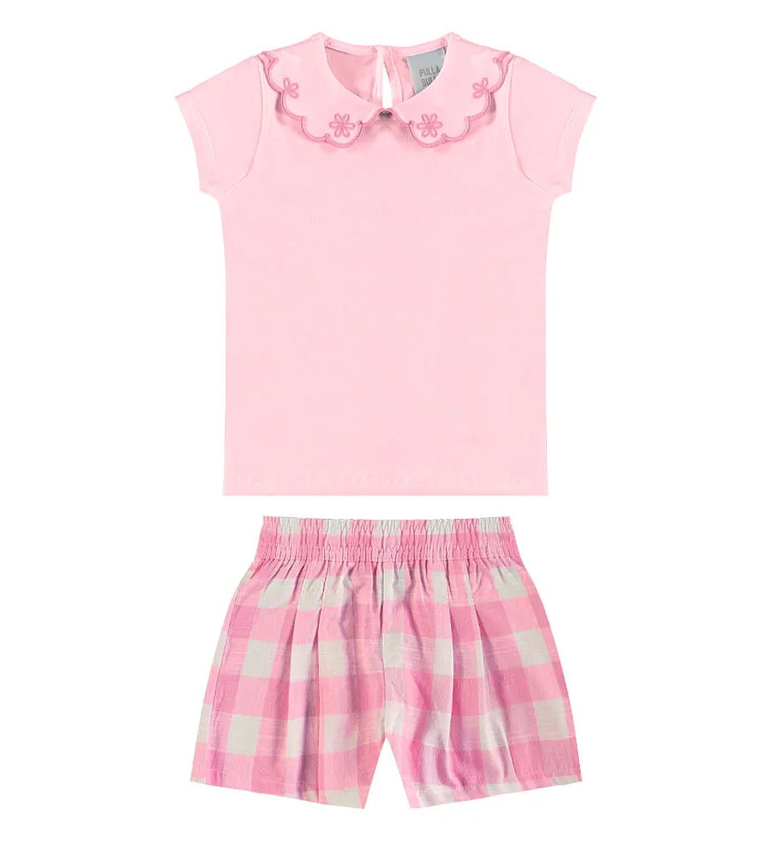 Conjunto Rosa Primeiros Passos Pulla Bulla Menina - 55621-1470