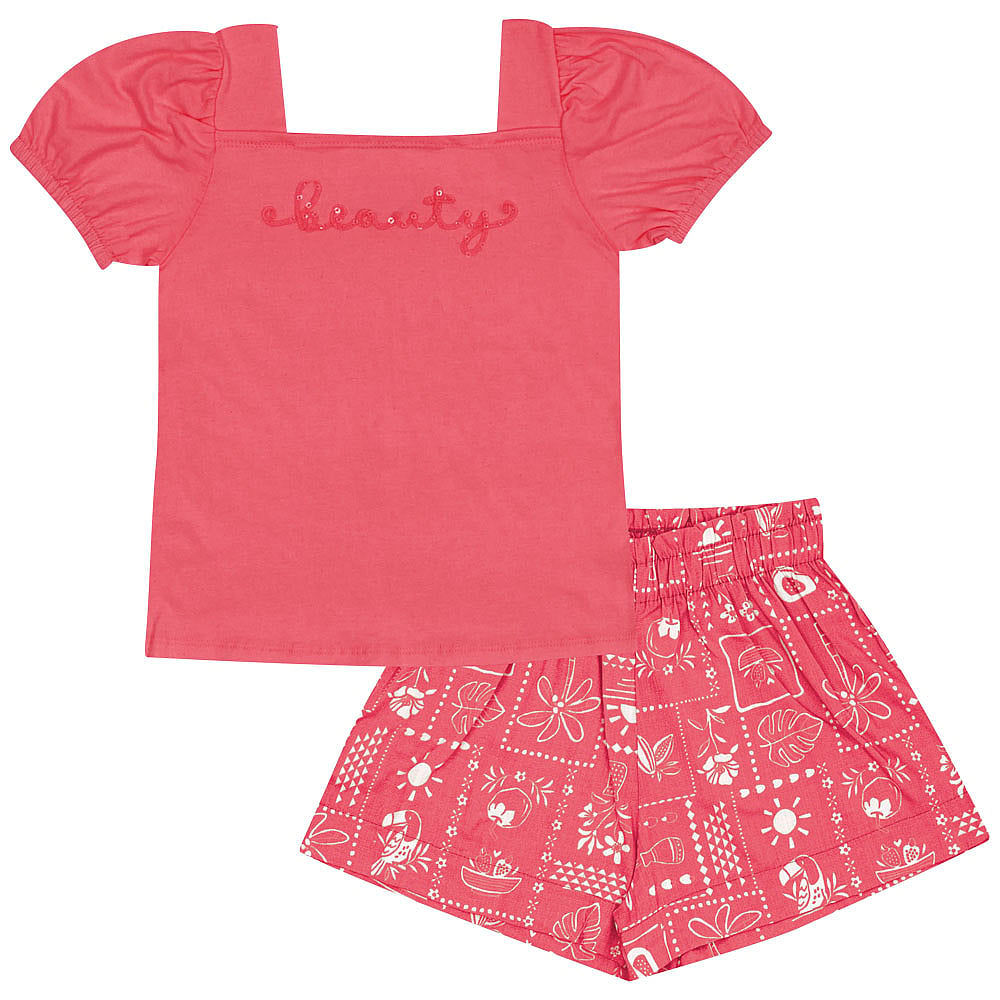 Conjunto Vermelho Infantil Pulla Bulla Menina - 53432-1342