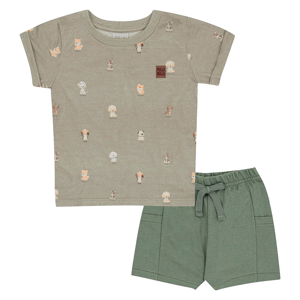 Conjunto Verde Bebê Pulla Bulla Menino - 53268-1347