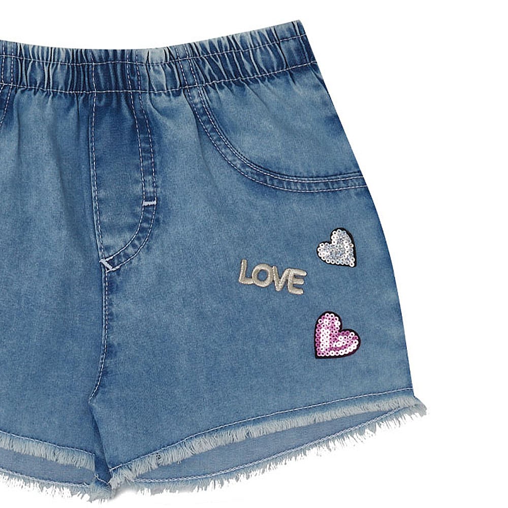Shorts Primeiros Passos Menina - Jeans - 49205-1114