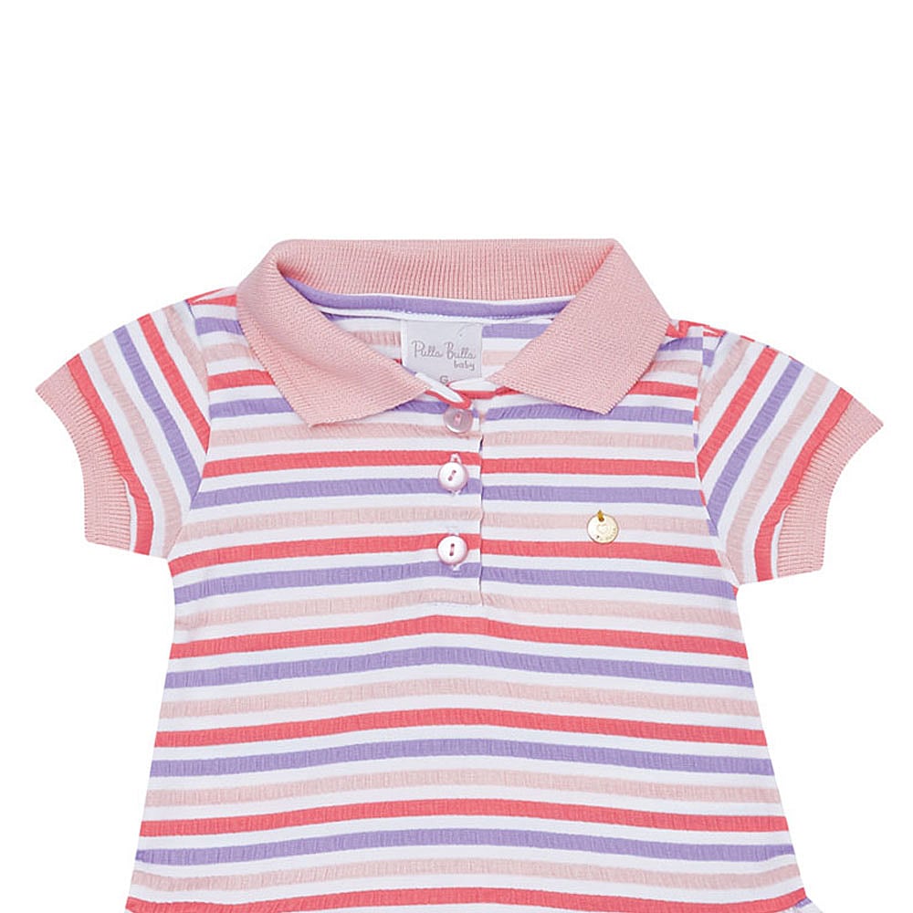 Vestido Bebê Menina - Listrado Coral - 48613-273
