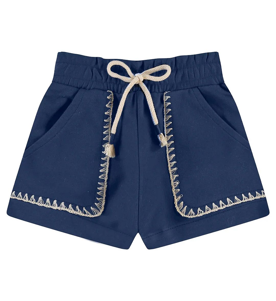 Short Marinho Infantil Pulla Bulla Menina - 55713-1200