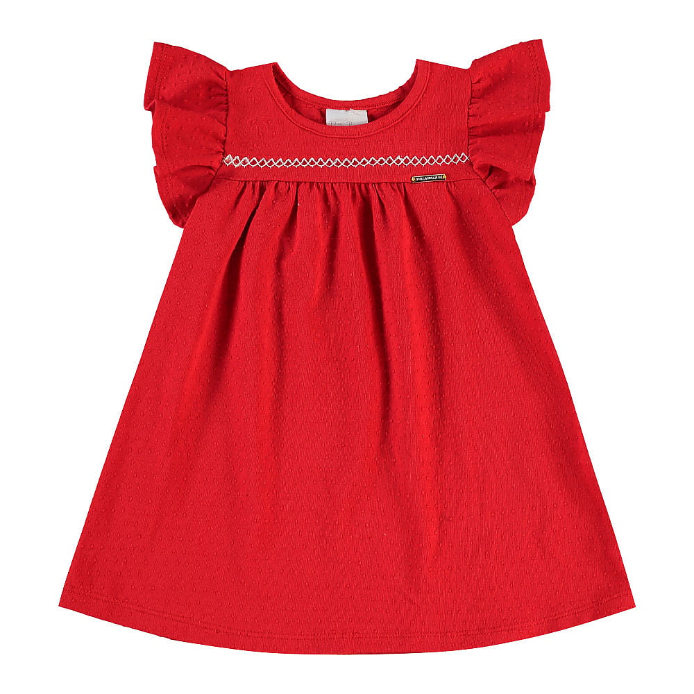 Vestido Vermelho Bebe Pulla Bulla Menina - 55510-65