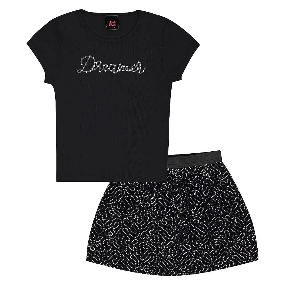 Conjunto Juvenil Menina - Preto - 52422-51