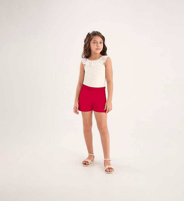 Short Vermelho Infantil Pulla Bulla Menina - 53808-65