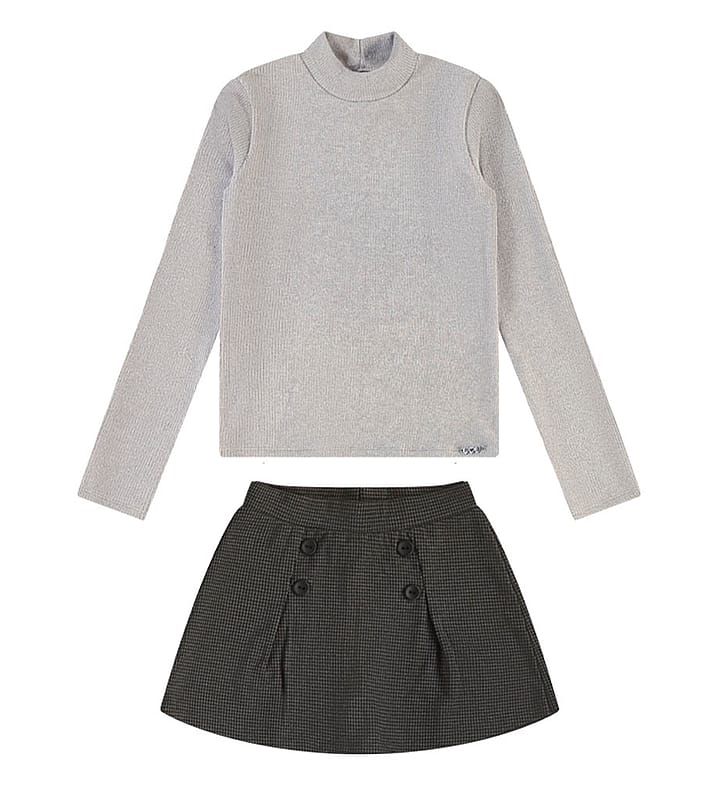 Conjunto Cinza Juvenil Pulla Bulla Menina - 55430-354