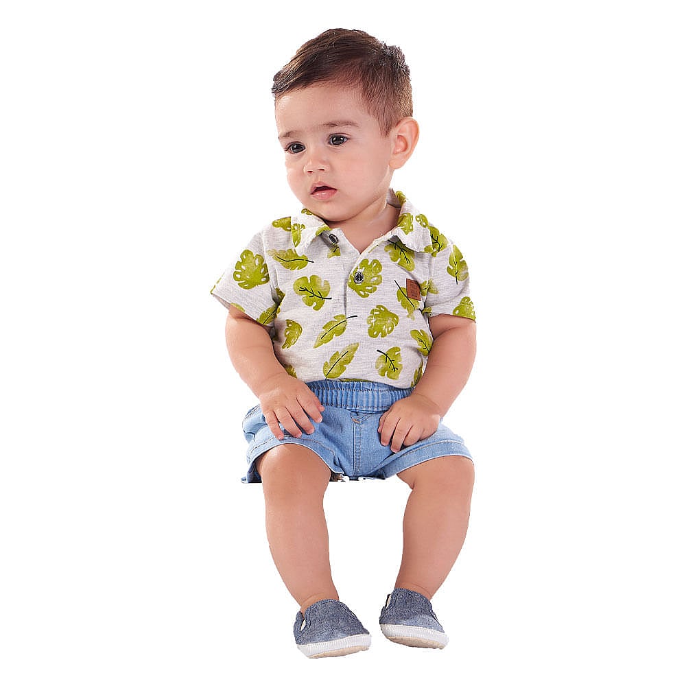 Body Bebê Menino - Mescla Banana - 48652-60