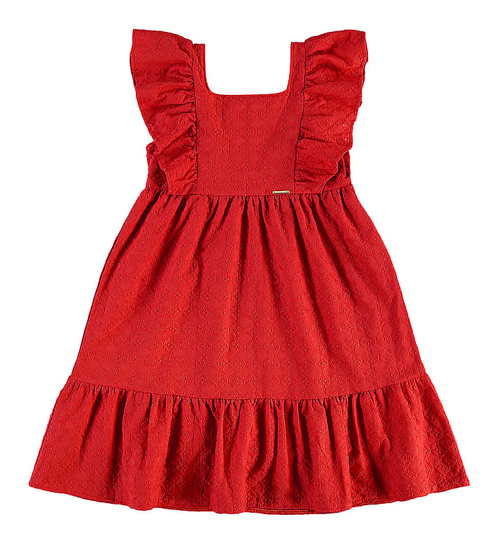 Vestido Vermelho Infantil Pulla Bulla Menina - 53817-65