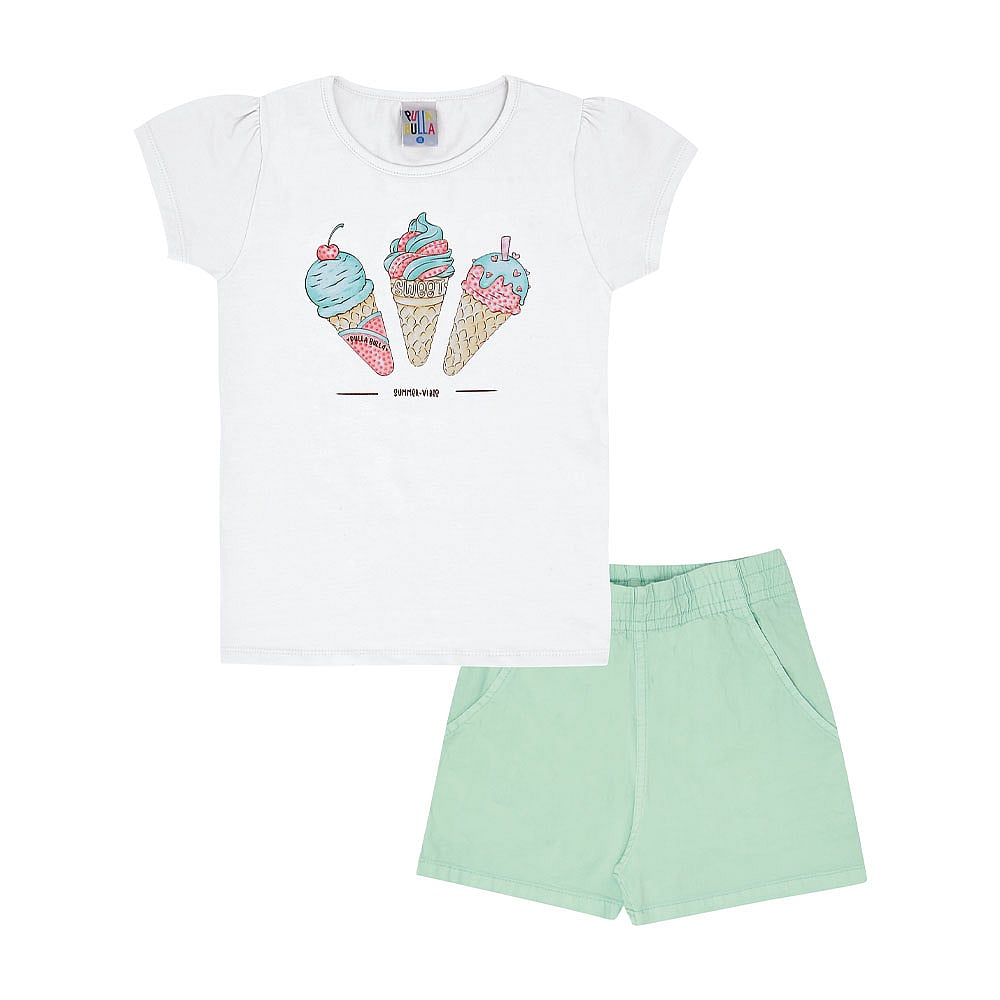Conjunto Infantil Menina - Branco - 49325-3