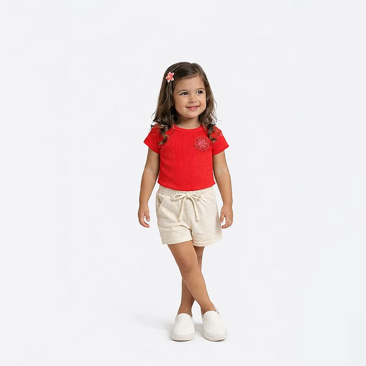 Blusa Vermelho Primeiros Passos Pulla Bulla Menina - 55605-65