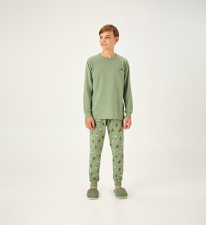 Pijama Verde Juvenil Pulla Bulla Menino - 200983-1395