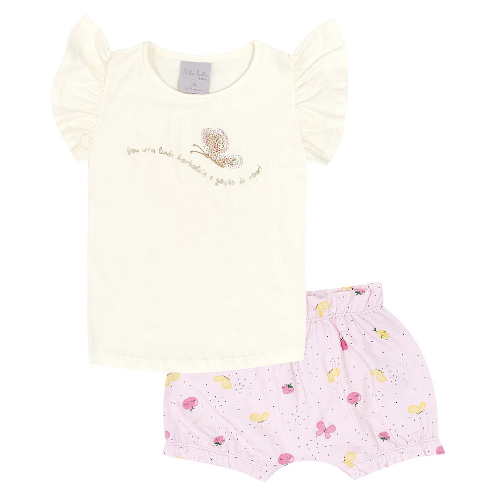 Conjunto Bebê Menina - Off White - 48621-1271