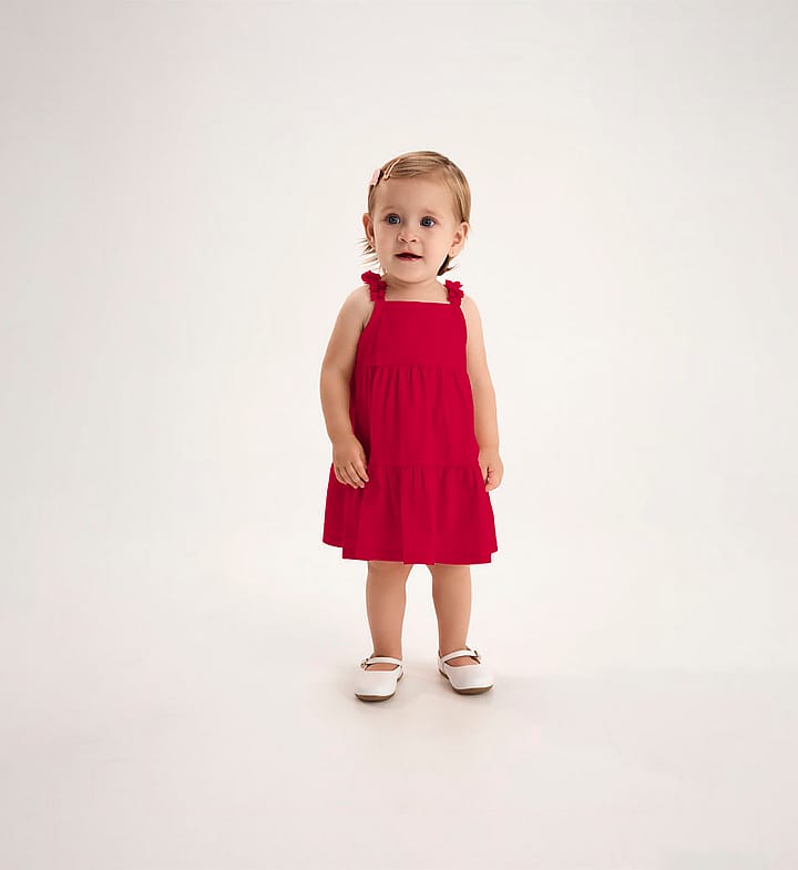 Vestido Vermelho Bebe Pulla Bulla Menina - 53609-65