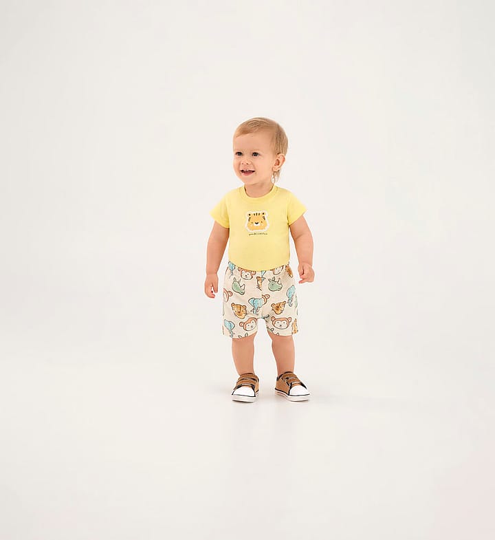 Body Amarelo Bebe Pulla Bulla Menino - 53652-1346