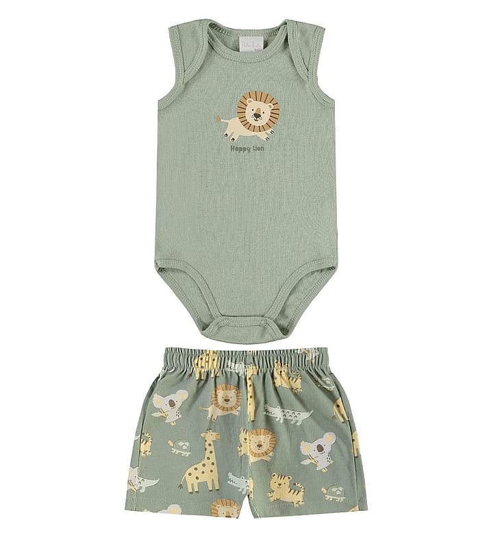 Conjunto Verde Bebe Pulla Bulla Menino - 55563-1479