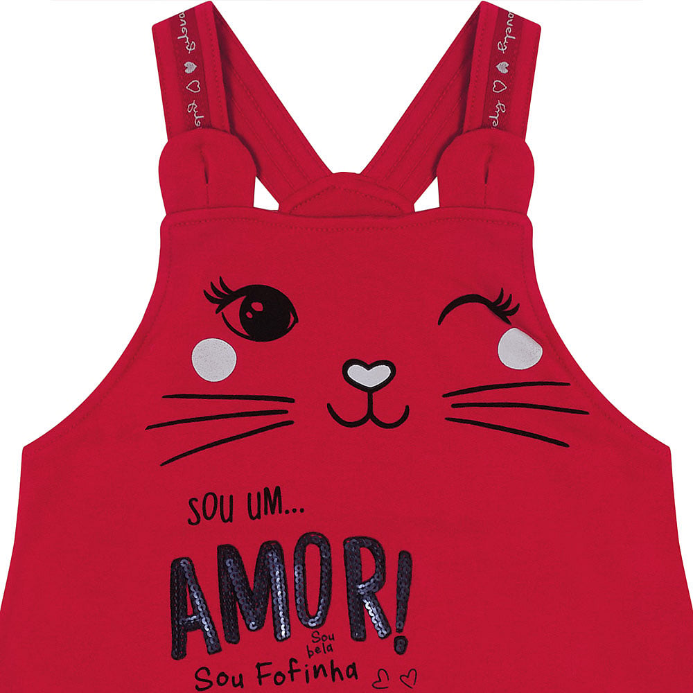 Conjunto Bebê Menina - Vermelho - 47216-65