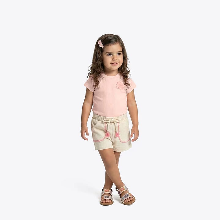 Blusa Rosê Primeiros Passos Pulla Bulla Menina - 55605-11